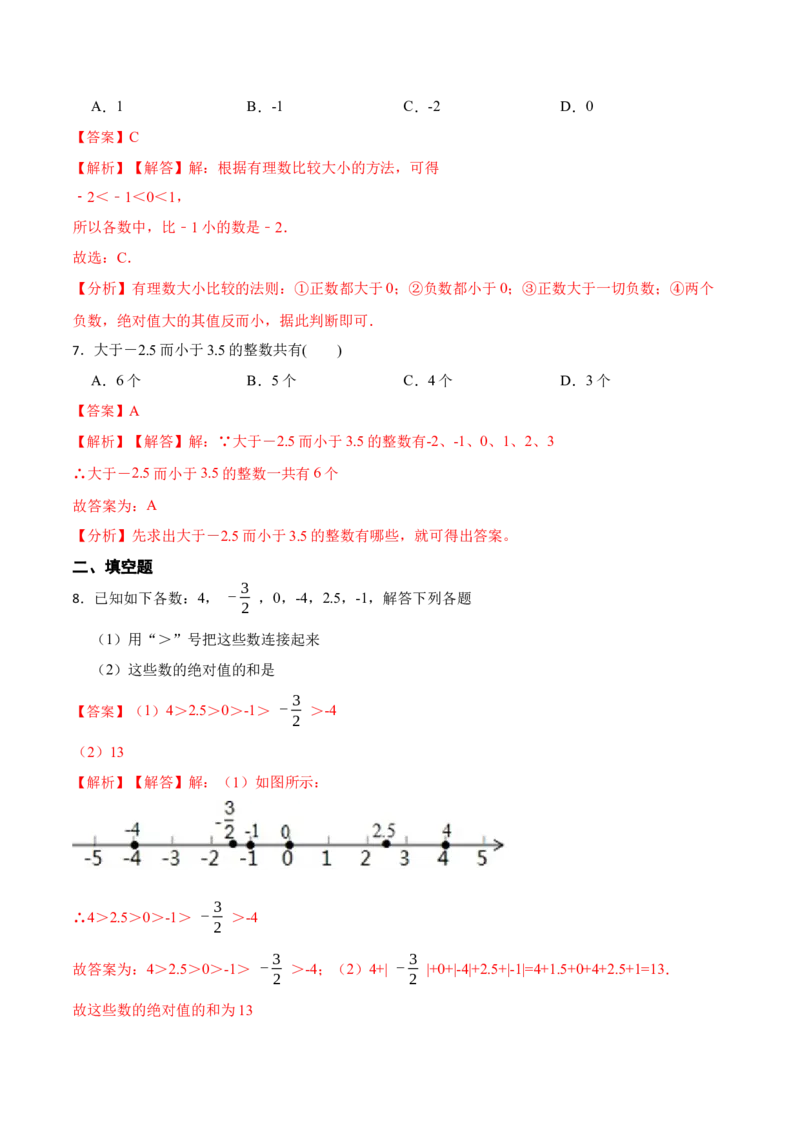 1.2.4绝对值(讲+练)-重要笔记2022-2023学年七年级数学上册重要考点精讲精练（人教版)（解析版）_初中数学人教版_7上-初中数学人教版_7上-初中数学人教版（旧版）赠送_07专项讲练