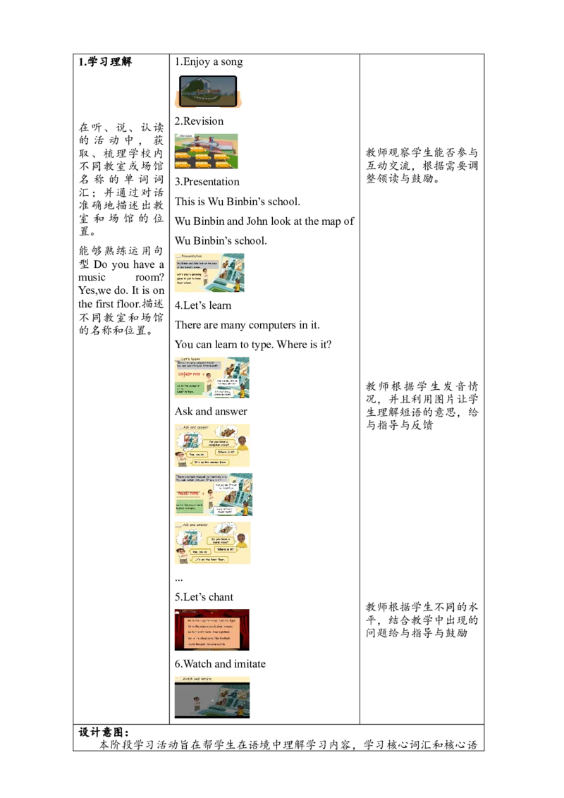 教案_2026春人教四下_29赠送其它资料_旧版四下资料包_大单元教学课件+教学设计-K58_Unit1_Unit1MyschoolBlet'slearn