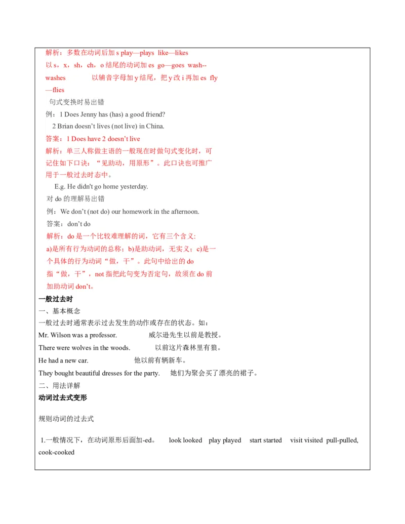 六年级英语春季讲义第10讲6B时态专题（一）教师版+学生版译林版（三起）_讲义专项