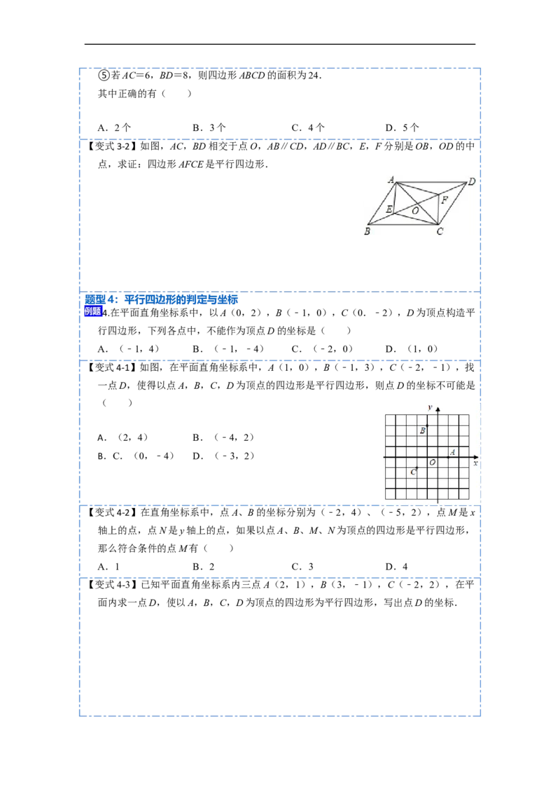 18.1.2平行四边形的判定(精讲)-重要笔记八年级数学下学期重要考点精讲精练(人教版)（原卷版）_初中数学人教版_八年级数学下册_保存转存之后查看(1)_旧版-可参考_07专项讲练