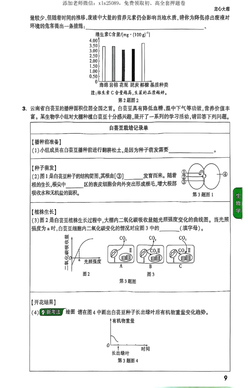 2025《万唯中考&bull;云南定心卷》生地定心大题_初中资料合集_万唯2025版万唯中考《定心卷》地生-实时更新（已更4省）_2025万唯中考《定心卷》地生（云南）