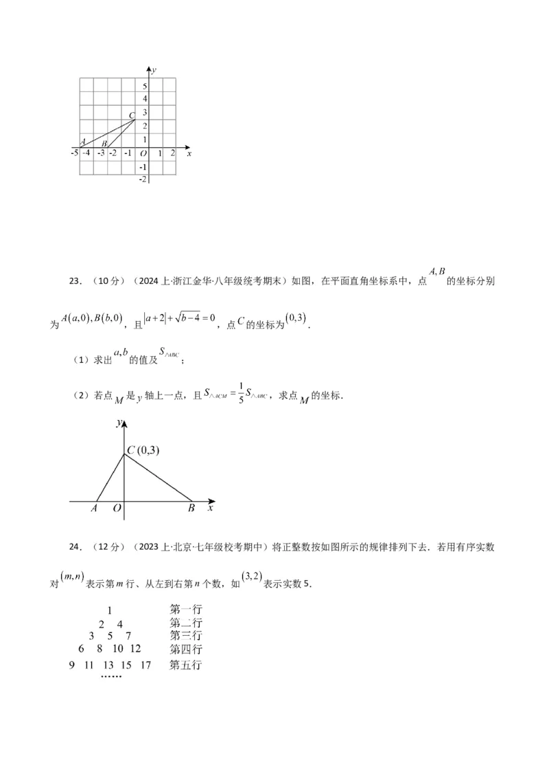 专题7.2平面直角坐标系（分层练习）（基础练）-（人教版）_初中数学_七年级数学下册（人教版）_专题突破练习-V4