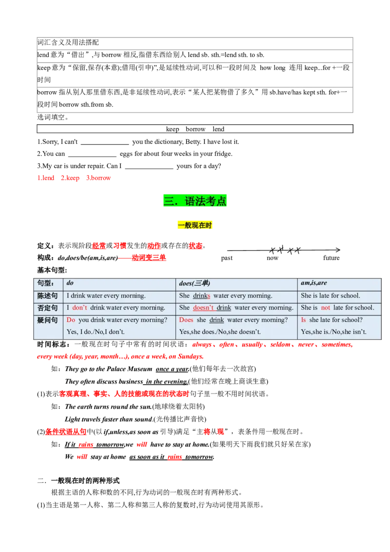 专题05考点拓展5&一般现在时、现在进行时&写作指导（节日庆祝）（解析版）_新人教版7下英语学习资料包_13.寒假班预习专项讲义_02-25春人教版英语七年级年级下册寒假学习讲义