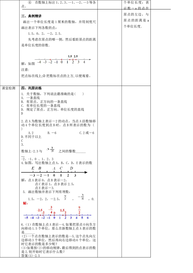 1.2.2数轴教案_初中数学人教版_7上-初中数学人教版_7上-初中数学人教版（旧版）赠送_01课件+教案（配套）_01课件+教案+学案（新课标）_教案