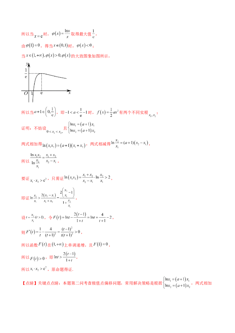 第15讲导数中的极值点偏移问题（高阶拓展、竞赛适用）（教师版）_2.2025数学总复习_2025年新高考资料_一轮复习_备战2025年高考数学一轮复习考点帮
