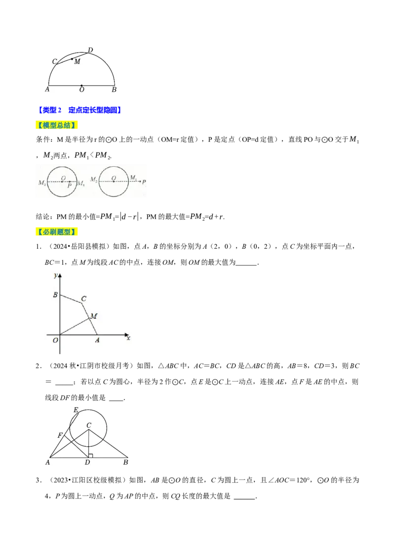 专题4.9圆中最值问题必考五大类型（必考点分类集训）（人教版）（学生版）_初中数学_九年级数学上册（人教版）_考点分类必刷题-U181
