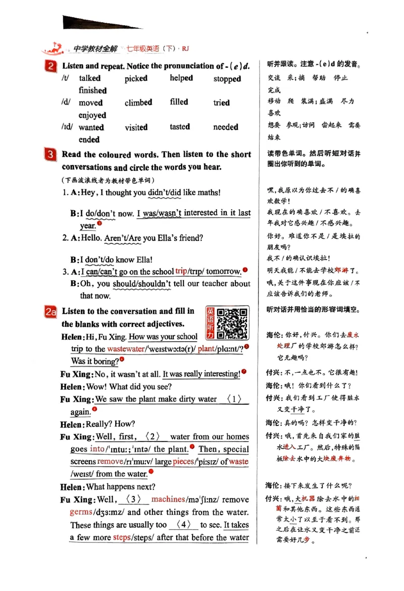 01-2025《初中教材全解》英语七下(人教)_新人教版7下英语学习资料包_14.配套教辅练习