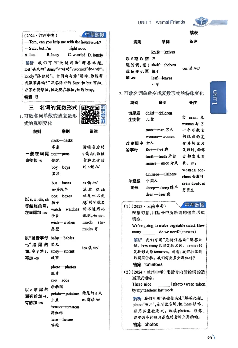 01-2025《初中教材全解》英语七下(人教)_新人教版7下英语学习资料包_14.配套教辅练习