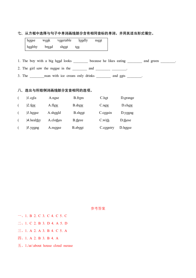 Unit3语音（知识清单）-（译林版三起）_单元知识专项_2024版