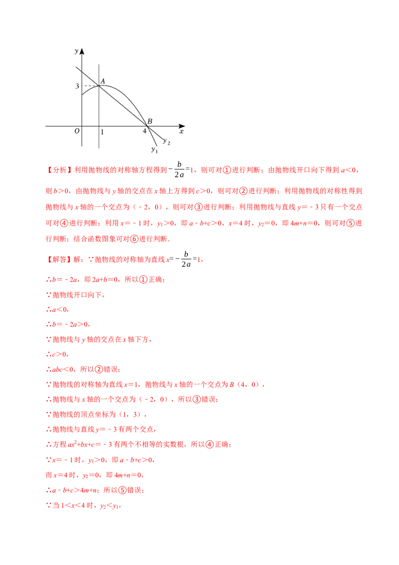 专题4.3二次函数多结论压轴小题精选30道（必考点分类集训）（人教版）（教师版）_初中数学_九年级数学上册（人教版）_考点分类必刷题-U181