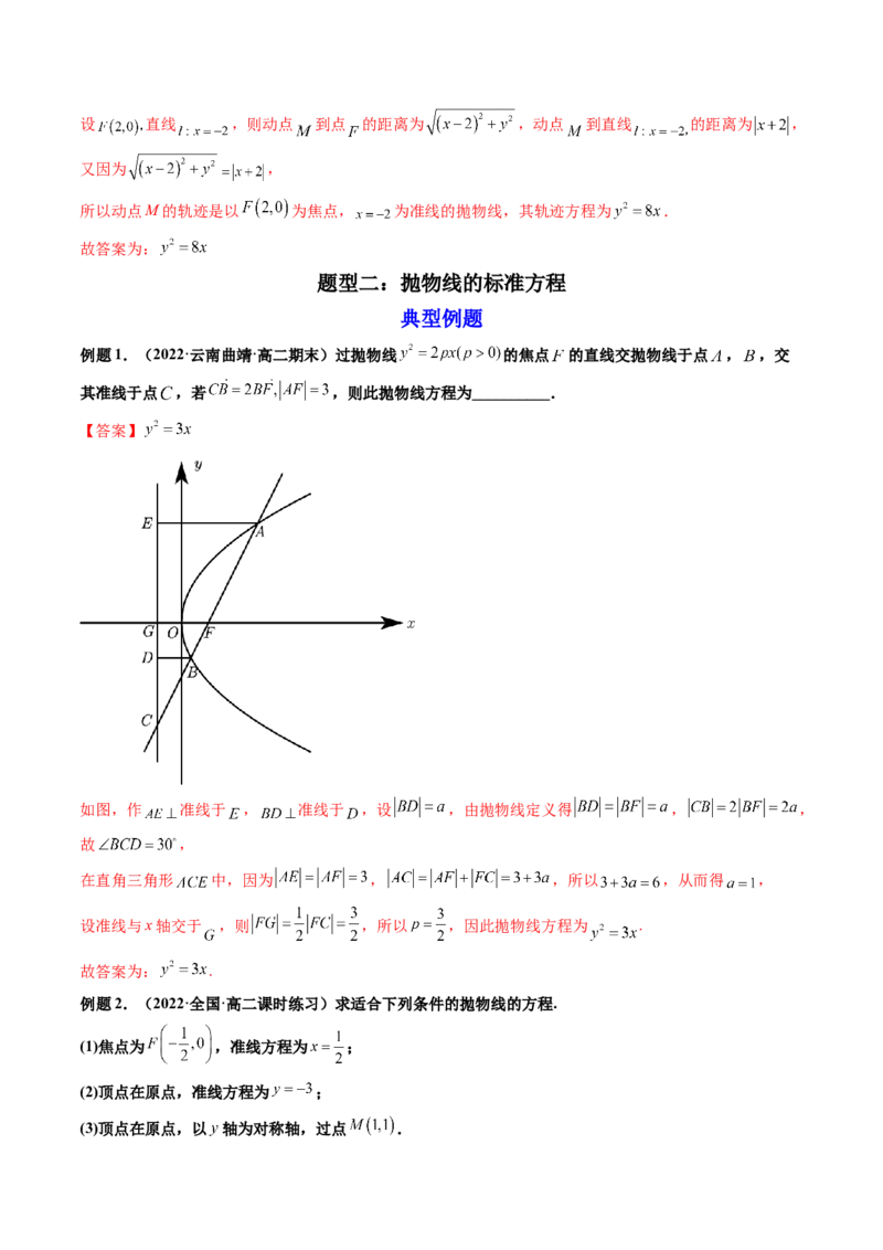 第07讲抛物线(精讲）（教师版）_2.2025数学总复习_2023年新高考资料_一轮复习_2023新高考数学一轮复习（新教材新高考）_第8章平面解析几何-高考数学一轮复习讲练测（新教材新高考）