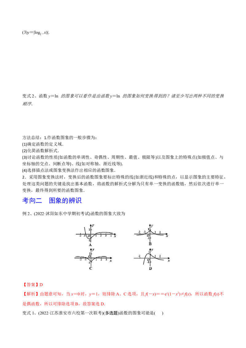 第14讲函数的图象（原卷版）_2.2025数学总复习_2024年新高考资料_1.2024一轮复习_2024年高考数学一轮复习精品导学案（新高考）