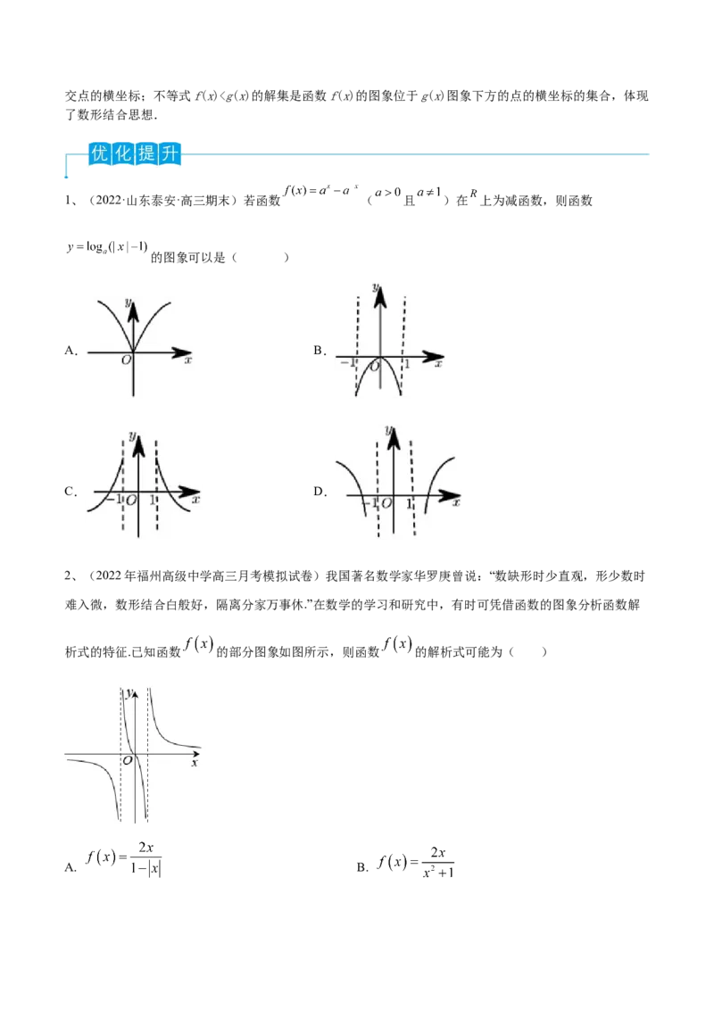 第14讲函数的图象（原卷版）_2.2025数学总复习_2024年新高考资料_1.2024一轮复习_2024年高考数学一轮复习精品导学案（新高考）