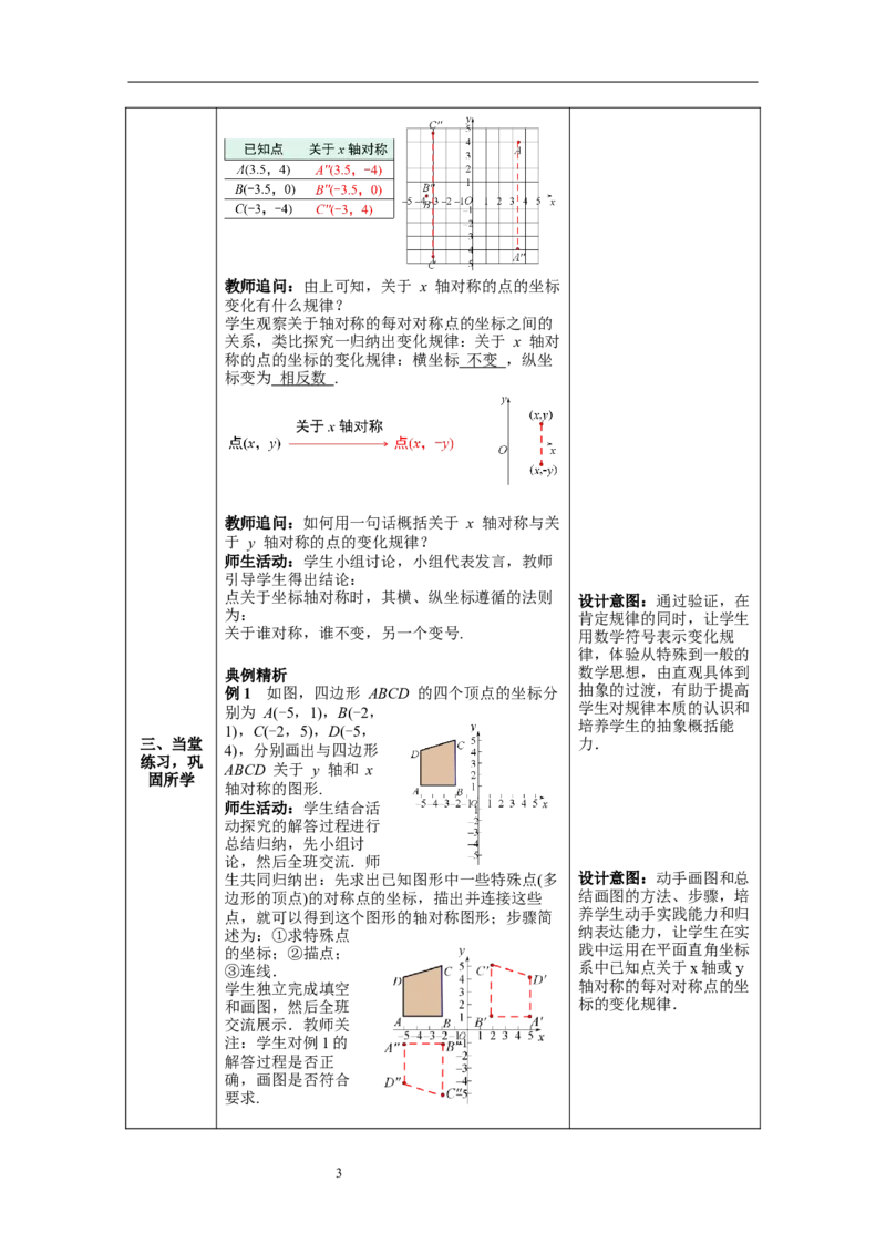 13.2第2课时用坐标表示轴对称--教案_初中数学人教版_8上-初中数学人教版_旧版_04教案（多套）_教案（第1套）新课标_第13章&nbsp;轴对称教案
