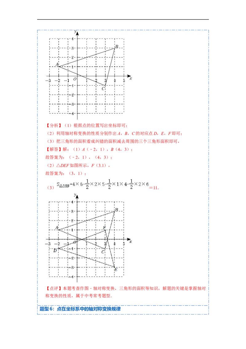 13.2画轴对称图形（讲+练）6大题型-重要笔记2022-2023学年八年级数学上册重要考点精讲精练(人教版)（解析版）_初中数学人教版_8上-初中数学人教版_旧版_07专项讲练