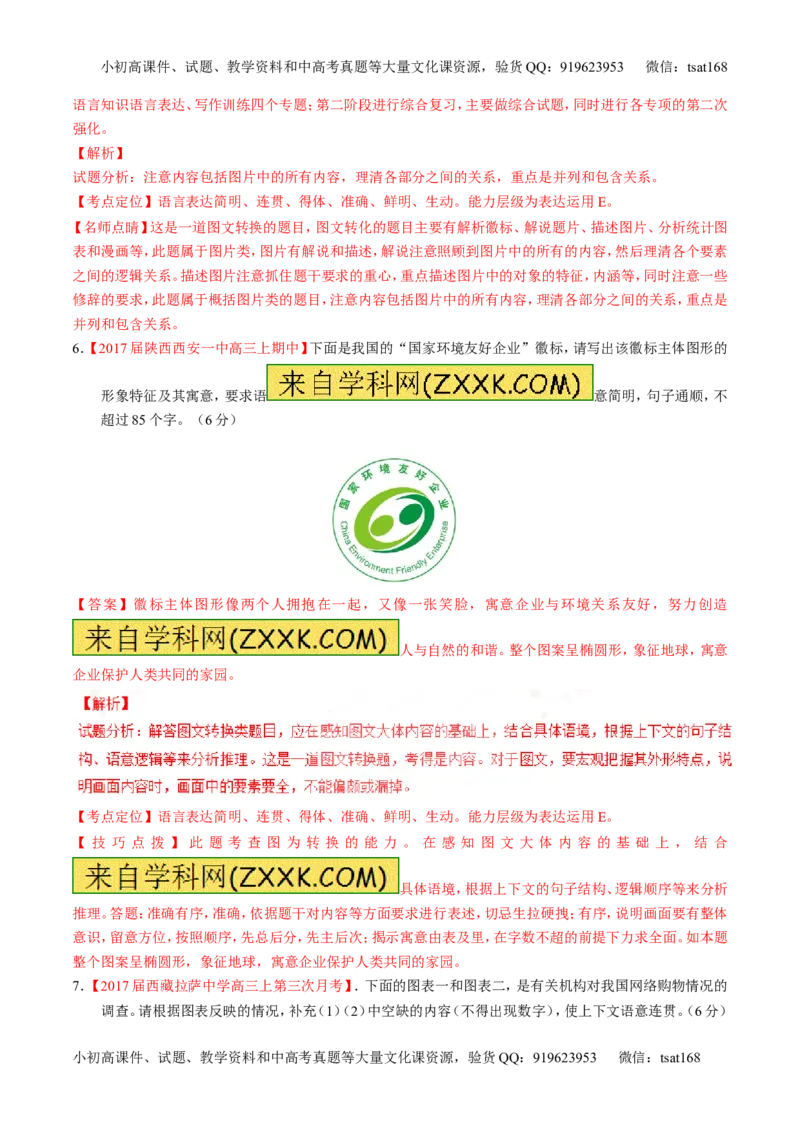 专题18语言运用之图文（测）-2017年高考语文二轮复习讲练测（解析版）_高语_1高中语文_2017年高考语文二轮复习讲练测（全套打包120份）