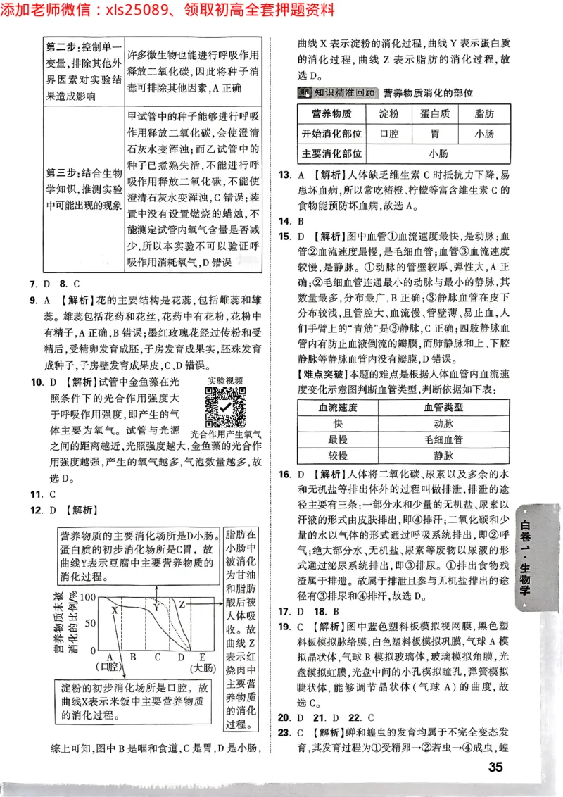 2025《万唯中考&bull;云南黑白卷》生物答案_初中资料合集_万唯2025万唯中考《黑白卷-地生》多地版本（已更12省）_2025《万唯中考&bull;黑白卷》地生（云南）