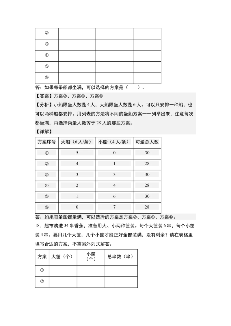 第二单元专项练习04：吨与优化问题-（教师版）苏教版(1)_三年级数学下册（苏教版）_解决问题专项练习-T7_2025版