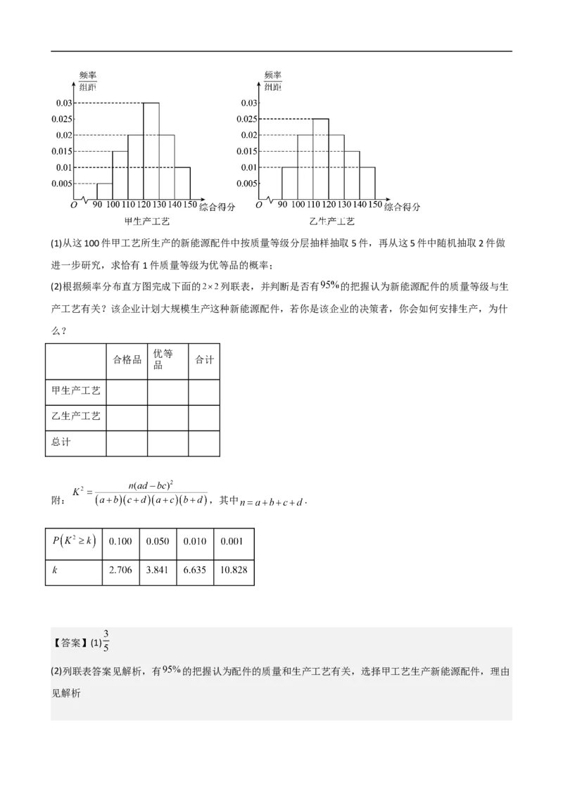 第20讲独立性检验与条件概率（教师版）_2.2025数学总复习_2023年新高考资料_二轮复习_备战2023年高考数学二轮复习对点题型（新高考专用）_第20讲独立性检验与条件概率