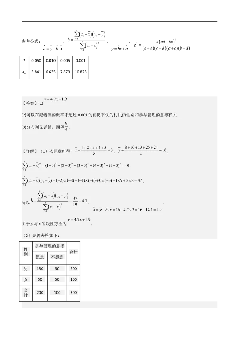 第20讲独立性检验与条件概率（教师版）_2.2025数学总复习_2023年新高考资料_二轮复习_备战2023年高考数学二轮复习对点题型（新高考专用）_第20讲独立性检验与条件概率