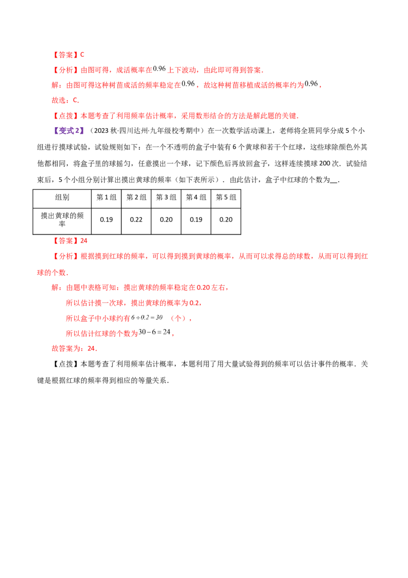 专题25.1概率初步（全章知识梳理与考点分类讲解）-（人教版）_初中数学_九年级数学上册（人教版）_专题突破练习-V4_2024版