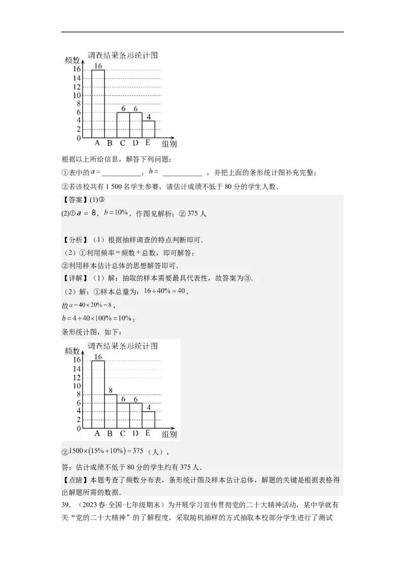10.2直方图（解析版）_初中数学人教版_7下-初中数学人教版_7下-初中数学人教版（旧版）赠送_07专项讲练_10.2直方图
