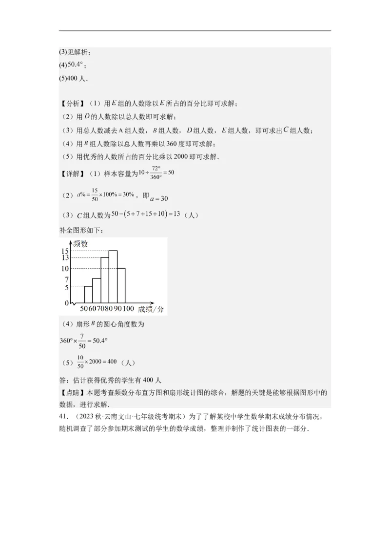 10.2直方图（解析版）_初中数学人教版_7下-初中数学人教版_7下-初中数学人教版（旧版）赠送_07专项讲练_10.2直方图