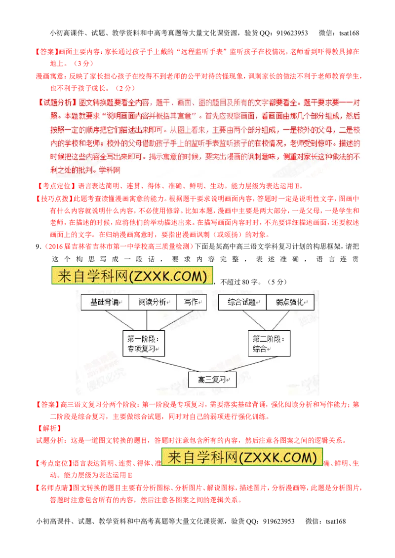 专题10语言表达之图文转换（测）-2017年高考语文一轮复习讲练测（解析版）_高语_1高中语文_2017年高考语文一轮复习讲练测（全套打包174份）