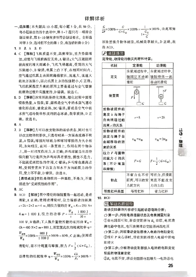 2025《万唯中考&bull;云南黑白卷》物理黑白卷试卷+答案_初中资料合集_2025《万唯中考&bull;黑白卷》多地方版（更30省）_2025《万唯中考&bull;黑白卷》7科全套（云南）