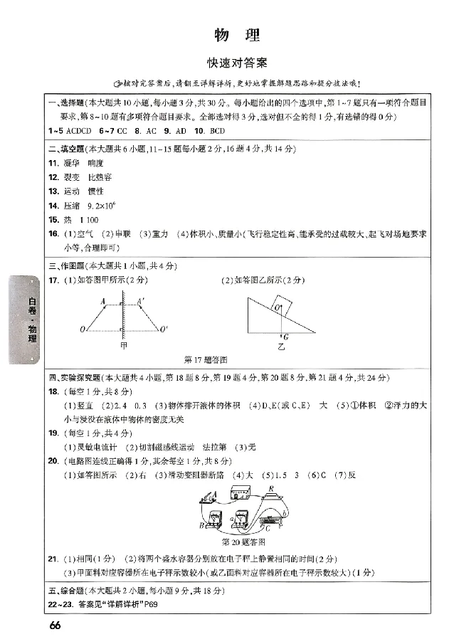 2025《万唯中考&bull;云南黑白卷》物理黑白卷试卷+答案_初中资料合集_2025《万唯中考&bull;黑白卷》多地方版（更30省）_2025《万唯中考&bull;黑白卷》7科全套（云南）