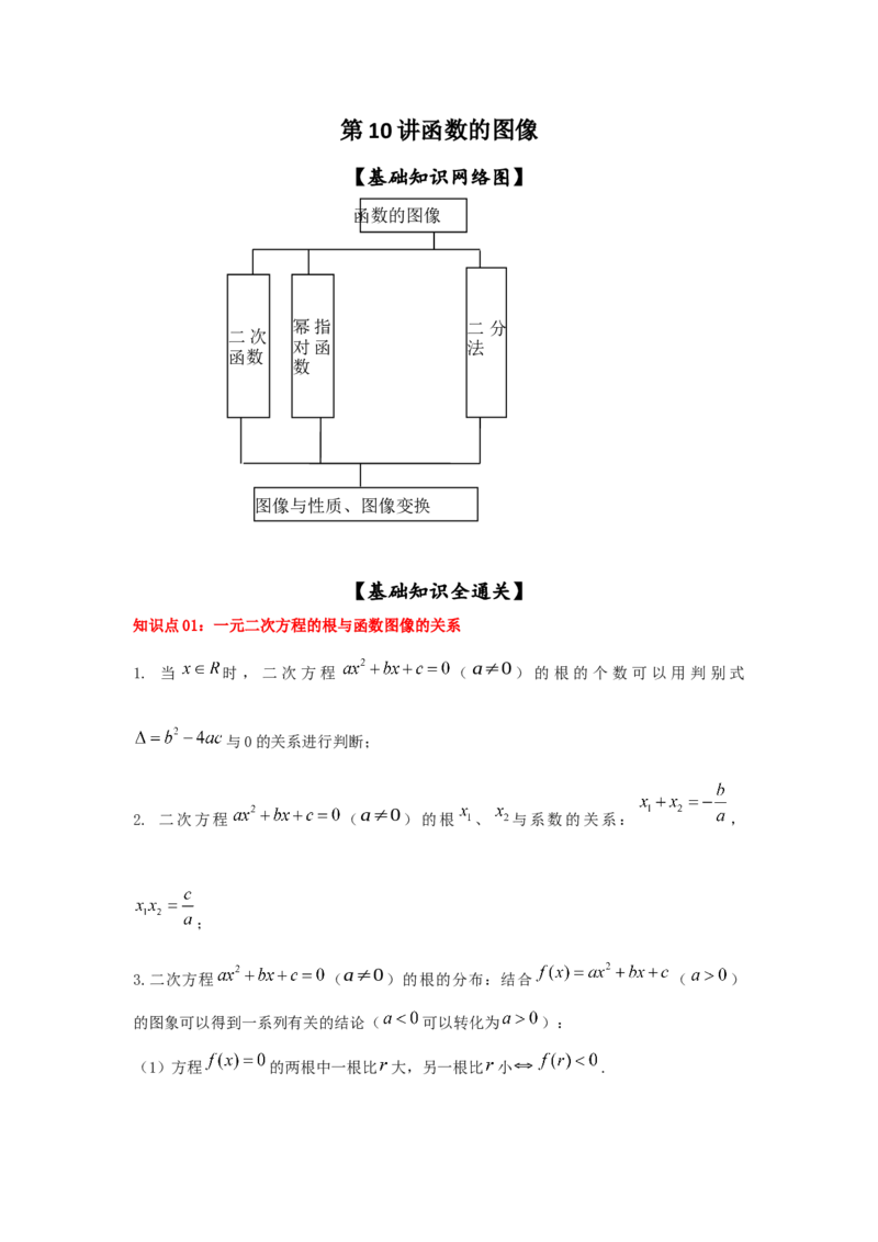 第10讲函数的图像（解析版）_2.2025数学总复习_2023年新高考资料_一轮复习_2023年高考数学一轮复习考点精讲练+易错题型（新高考专用）