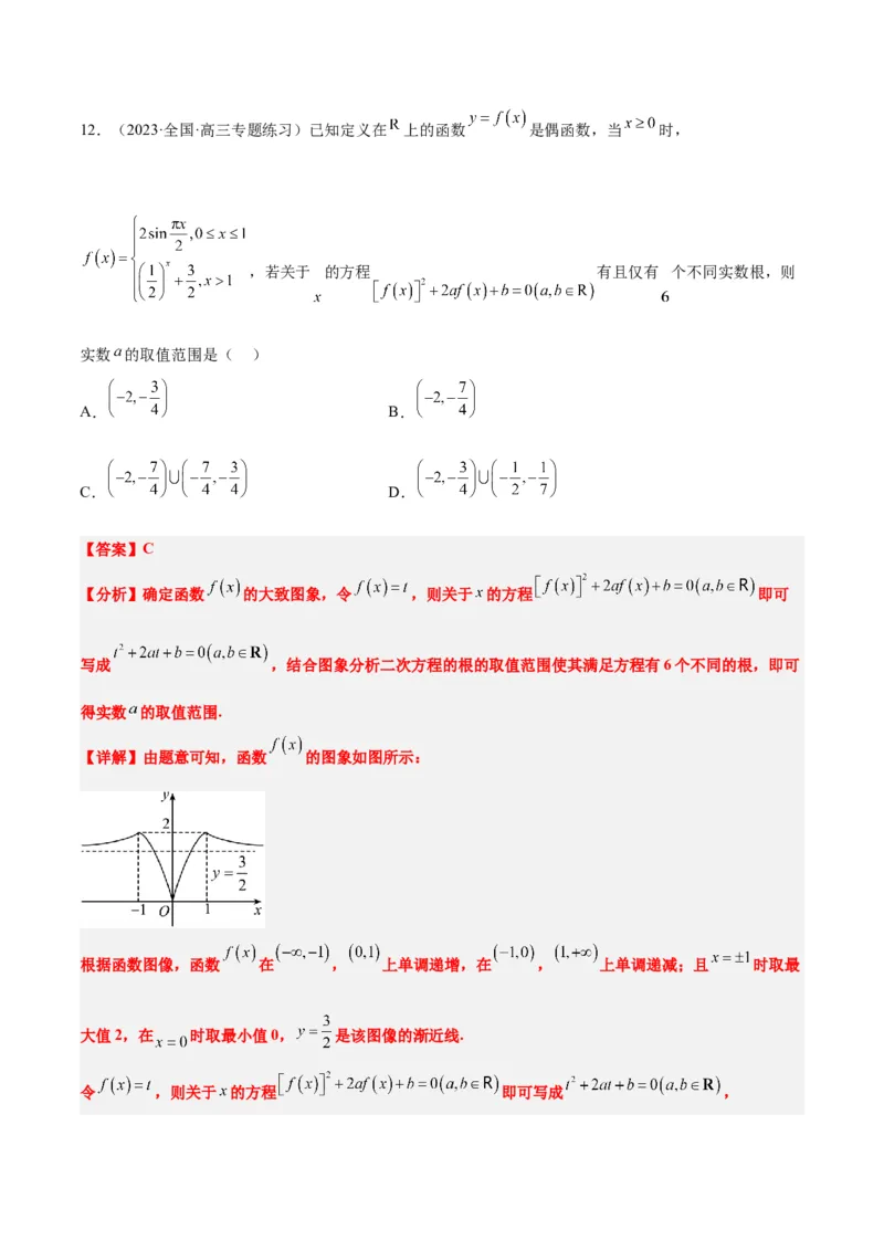 第12讲函数的图像（精讲）一轮复习讲义2024年高考数学高频考点题型归纳与方法总结（新高考通用）解析版_2.2025数学总复习_2024年新高考资料_1.2024一轮复习