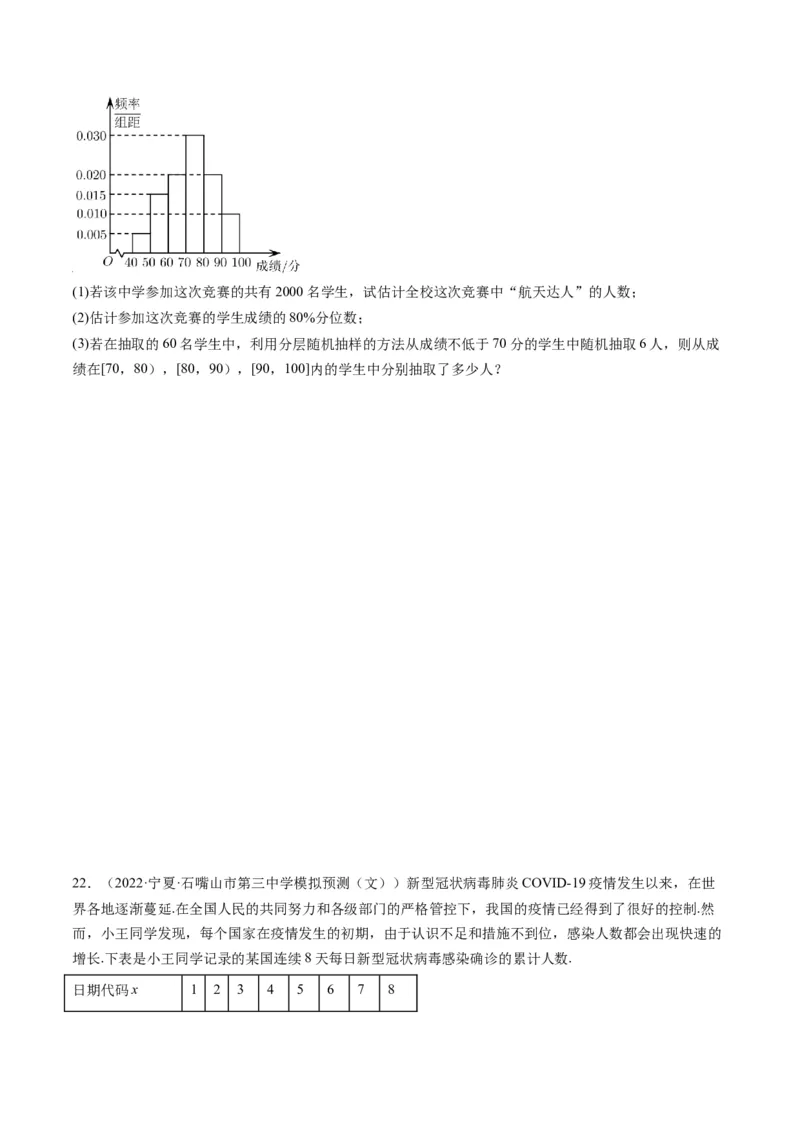 第05讲第九章统计与成对数据的统计分析（综合测试）（学生版）_2.2025数学总复习_2023年新高考资料_一轮复习_2023新高考数学一轮复习（新教材新高考）