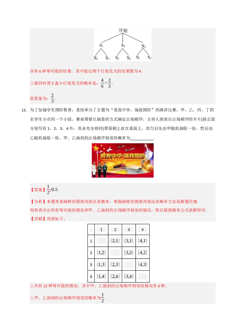 专题25概率初步（知识解读+达标检测）（教师版）_初中数学_九年级数学上册（人教版）_知识解读与题型专练-V14_2025版