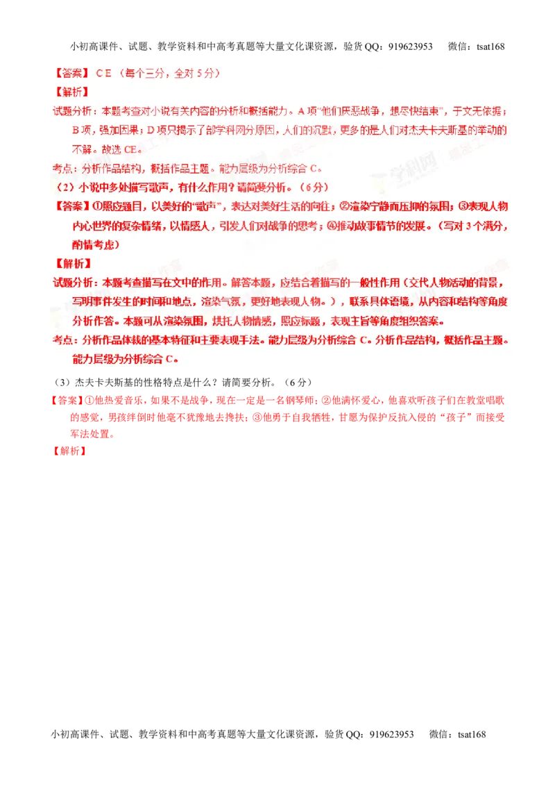 专题21小说阅读之环境主题（练）-2016年高考语文一轮复习讲练测（解析版）_高语_1高中语文_2016年高考语文一轮复习讲练测（全套打包162份）