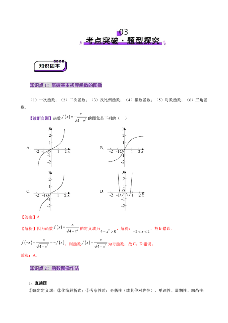 第06讲函数的图象（九大题型）（讲义）（解析版）_2.2025数学总复习_2025年新高考资料_一轮复习_2025年高考数学一轮复习讲练测（新教材新高考，含2024高考真题）