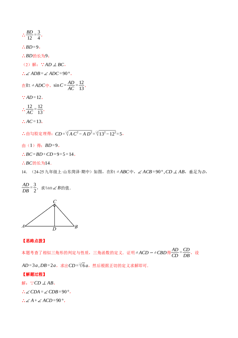 专题28.3解直角三角形的有关的计算（压轴题专项讲练）（人教版）（教师版）_初中数学_九年级数学下册（人教版）_压轴题专项-V5_2025版