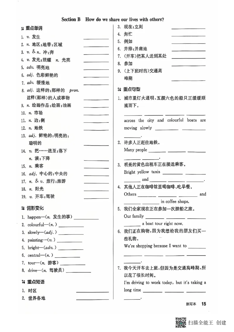 七下全品默写本_新人教版7下英语学习资料包_14.配套教辅练习_03-25年春七下全品英语RJ
