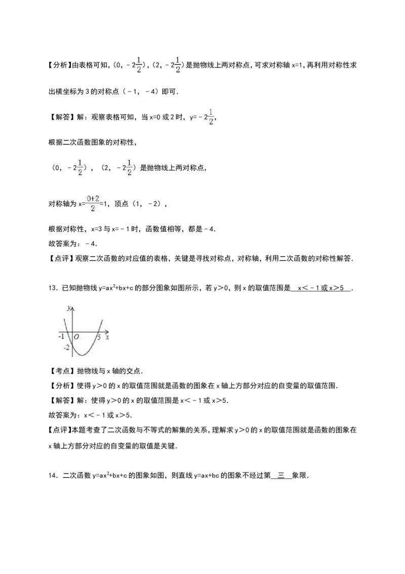 03人教版九年级上第一次月考数学试卷及答案解析_初中数学人教版_9上-初中数学人教版_06习题试卷_赠送：月考试卷_月考测试（第1套含答案解析）（共7份）