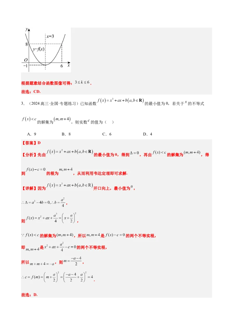 第09讲二次函数与幂函数（精讲）-2025年高考数学一轮复习讲义及高频考点归纳与方法总结（新高考通用）解析版_2.2025数学总复习_2025年新高考资料_一轮复习