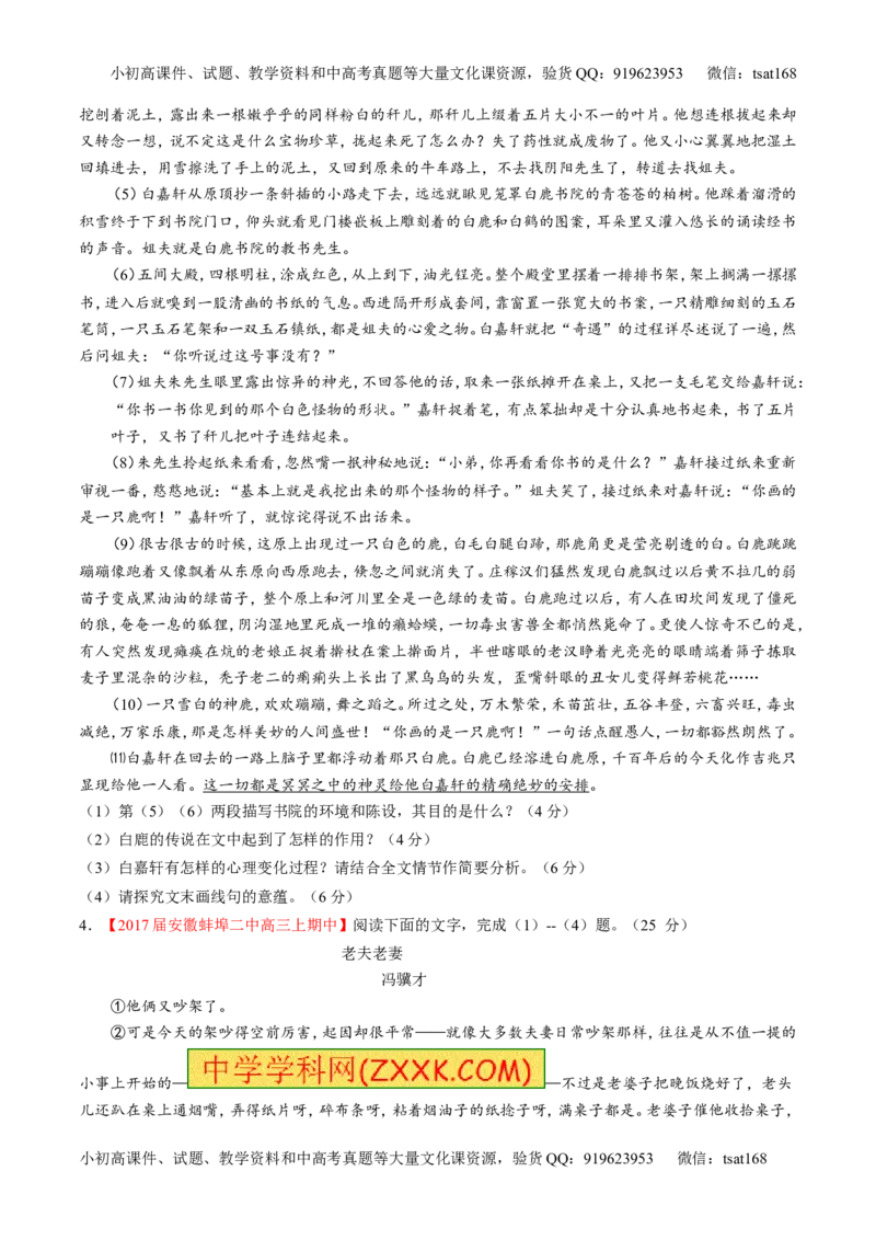 专题06小说阅读之环境主题（讲）-2017年高考语文二轮复习讲练测（原卷版）_高语_1高中语文_2017年高考语文二轮复习讲练测（全套打包120份）