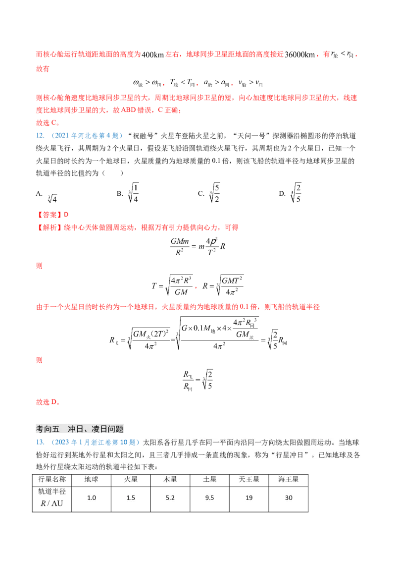专题08万有引力与重力的关系及有中心天体的匀速圆周运动（解析版）_4.2025物理总复习_2025年新高考资料_专项复习_备战2025年高考物理真题题源解密（新高考通用）（完结）