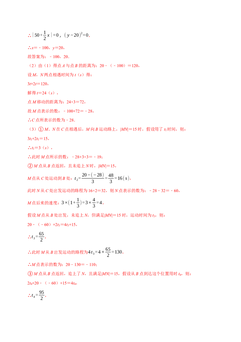 专题4.4数轴动点问题必考八大类型（必考点分类集训）（人教版2024）（教师版）_初中数学_七年级数学上册（人教版）_考点分类必刷题-U181