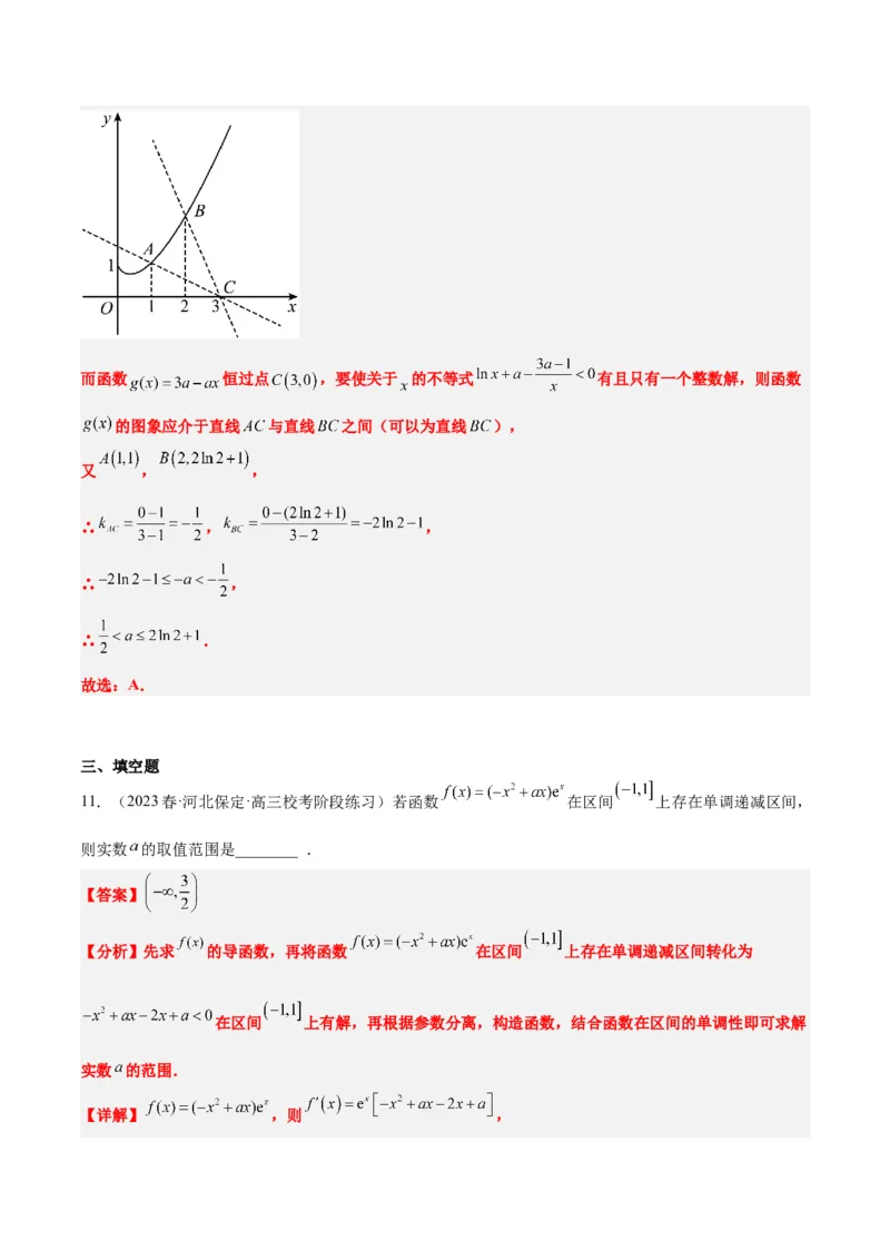 第15练导数与函数的单调性（精练：基础+重难点）一轮复习讲义2024年高考数学高频考点题型归纳与方法总结（新高考通用）解析版_2.2025数学总复习_2024年新高考资料_1.2024一轮复习