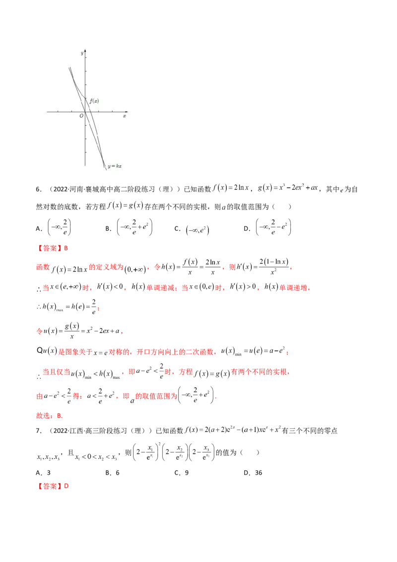 第06讲利用导数研究函数的零点（方程的根）(精讲+精练）（教师版）_2.2025数学总复习_2023年新高考资料_一轮复习_2023新高考数学一轮复习（新教材新高考）