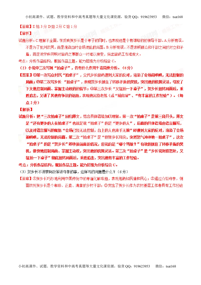 专题20小说阅读之情节人物（练）-2016年高考语文一轮复习讲练测（解析版）_高语_1高中语文_2016年高考语文一轮复习讲练测（全套打包162份）