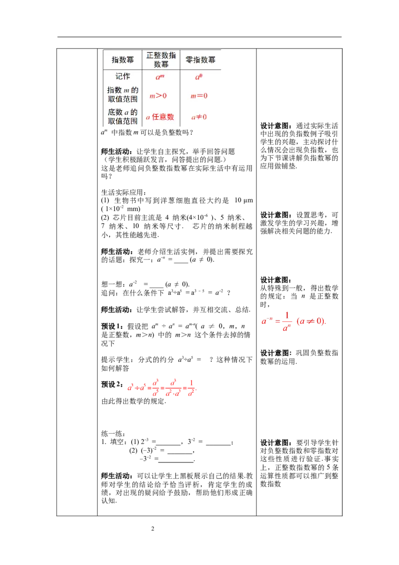 15.2.3第1课时整数指数幂--教案_初中数学人教版_8上-初中数学人教版_旧版_04教案（多套）_教案（第1套）新课标_第15章分式教案
