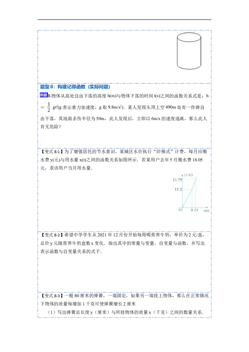 19.1.1变量与函数(精讲)-重要笔记八年级数学下学期重要考点精讲精练(人教版)（原卷版）_初中数学人教版_八年级数学下册_保存转存之后查看(1)_旧版-可参考_07专项讲练