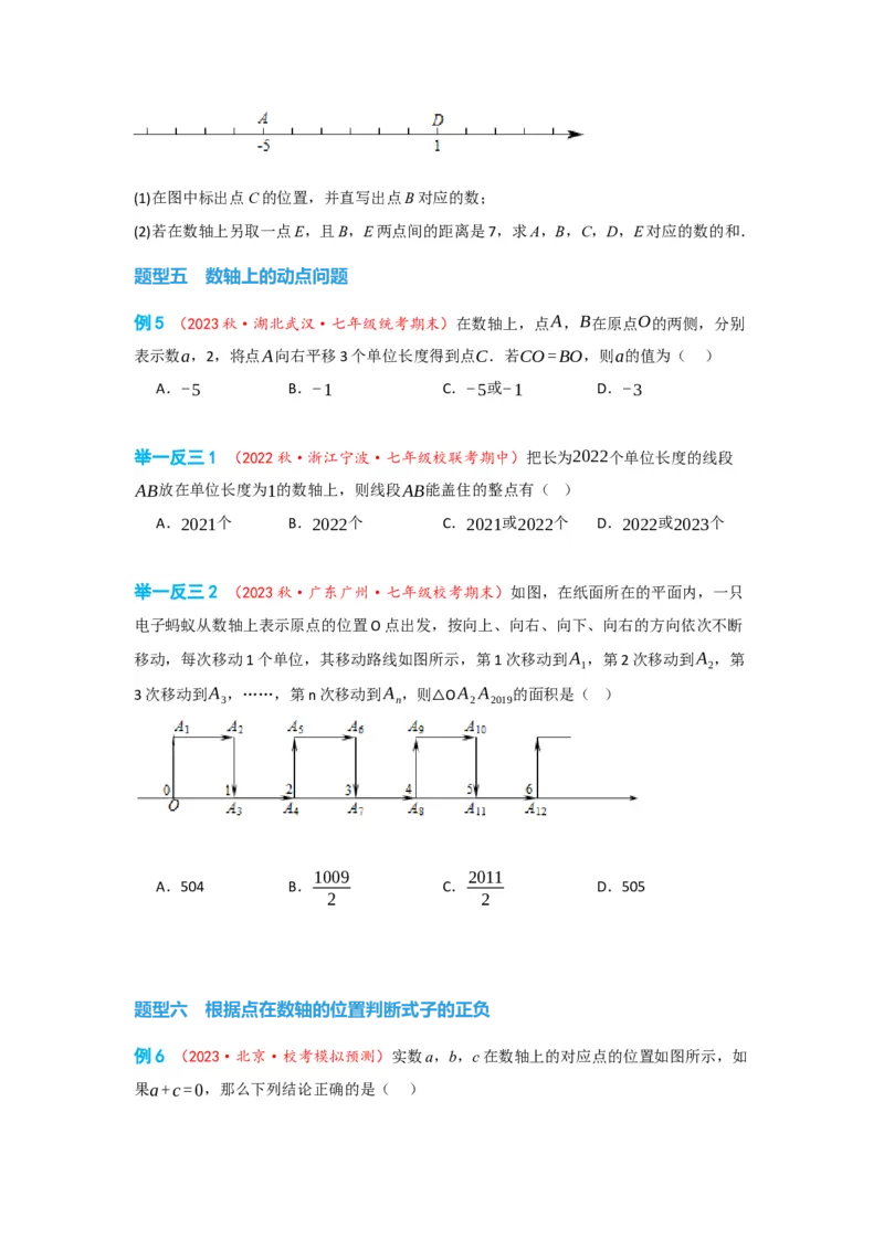 1.2.2数轴（原卷版）_初中数学人教版_7上-初中数学人教版_7上-初中数学人教版（旧版）赠送_07专项讲练_划重点2023-2024学年七年级数学上册同步讲与练（人教版）
