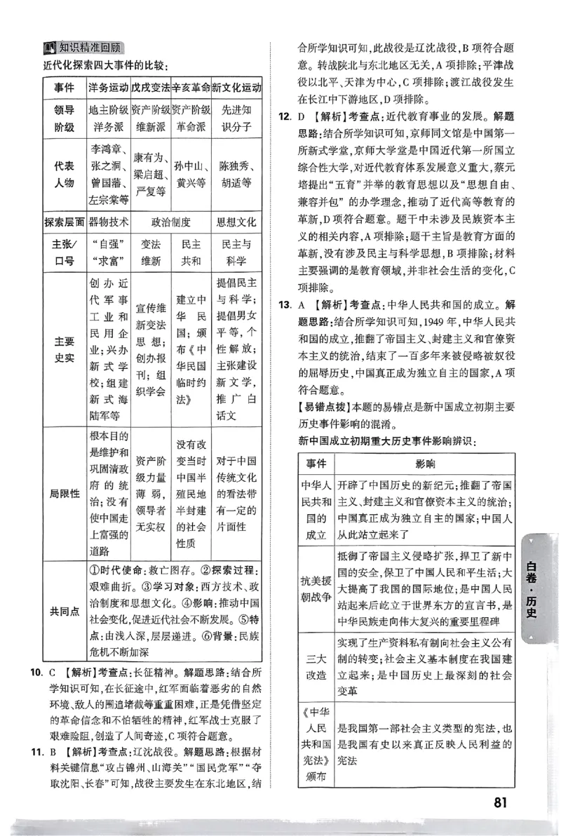 2025《万唯中考&bull;云南黑白卷》历史答案_初中资料合集_2025《万唯中考&bull;黑白卷》多地方版（更30省）_2025《万唯中考&bull;黑白卷》7科全套（云南）